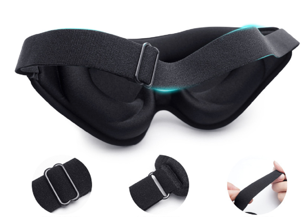 3D Schlafbrille Schlafmaske schwarz